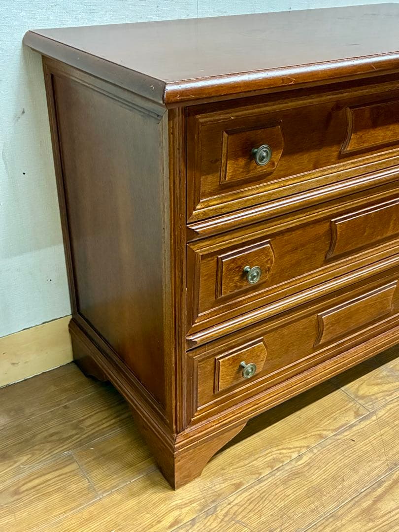 管401☆英国製☆アンティーク☆3段チェスト