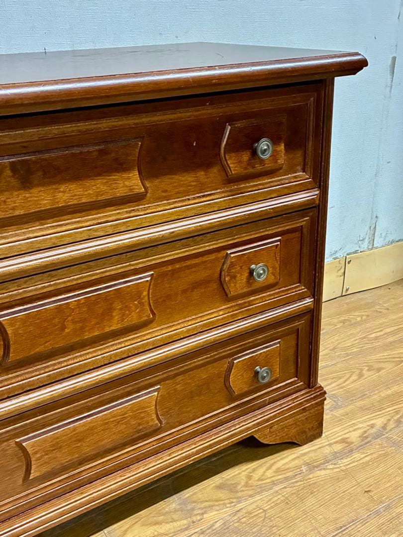 管401☆英国製☆アンティーク☆3段チェスト