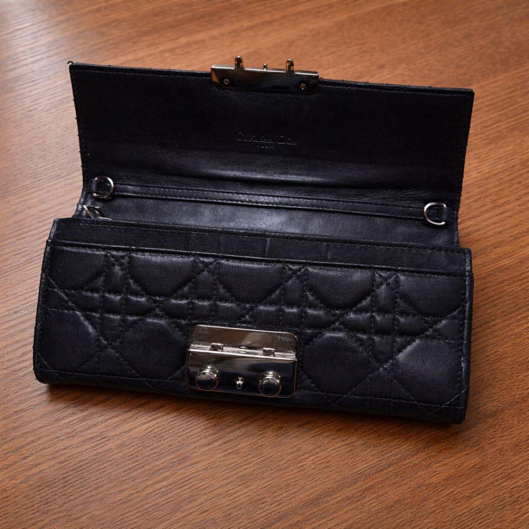Christian Dior ディオール キルティング 長財布 ブラック
