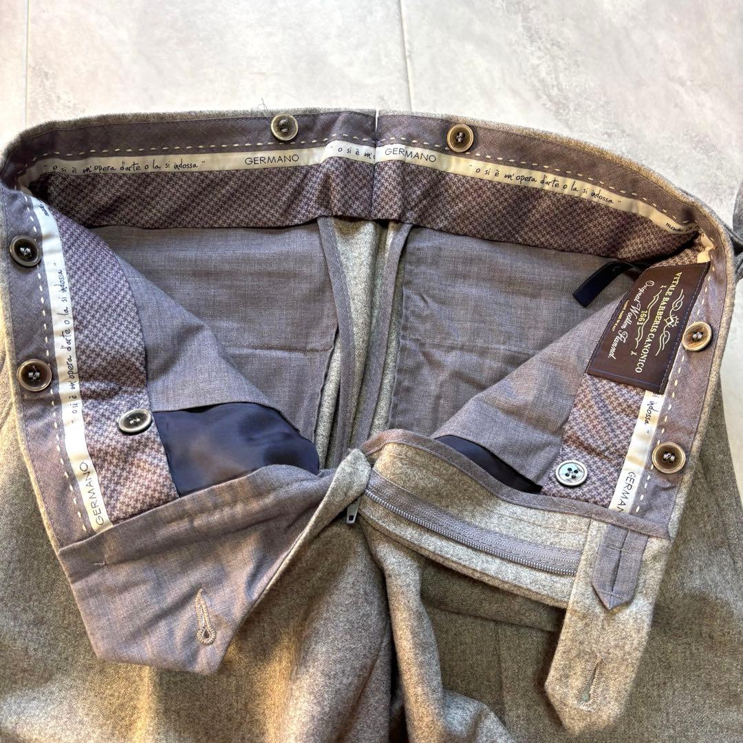 【極美品】GERMANO カノニコ ウールフラノサイドアジャスターパンツ 44