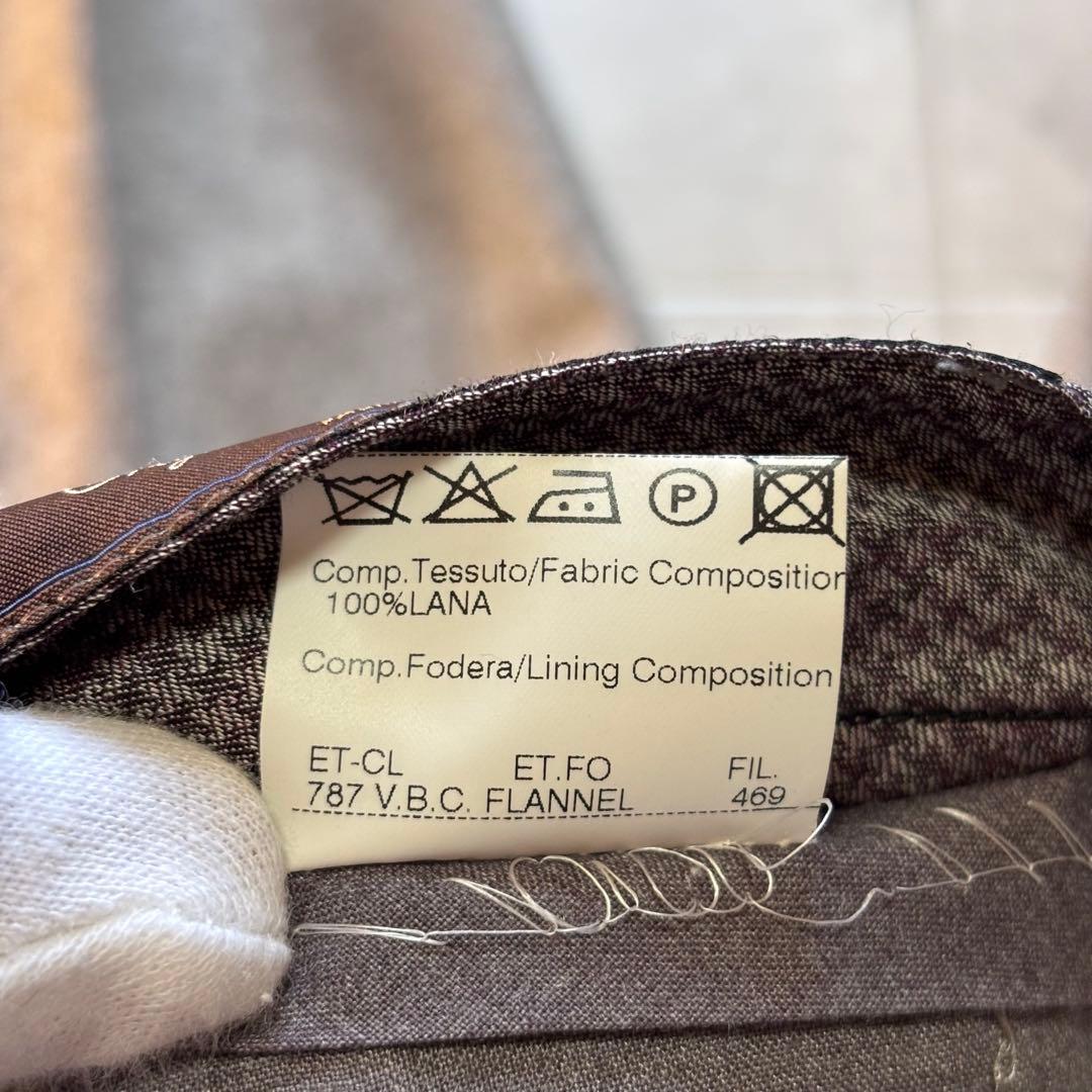 【極美品】GERMANO カノニコ ウールフラノサイドアジャスターパンツ 44