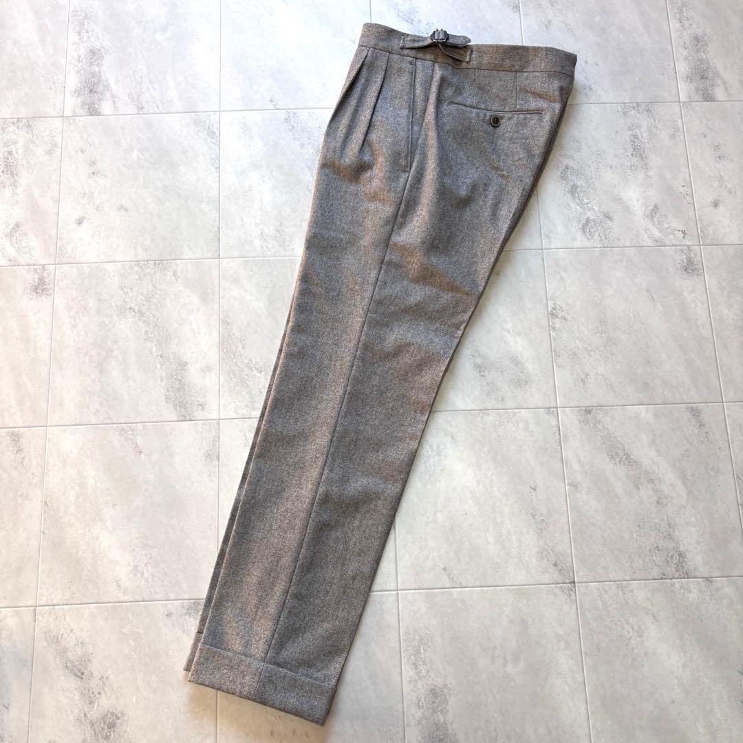【極美品】GERMANO カノニコ ウールフラノサイドアジャスターパンツ 44