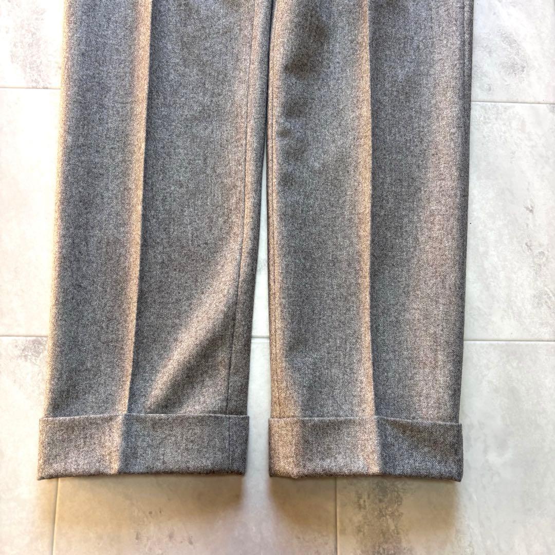 【極美品】GERMANO カノニコ ウールフラノサイドアジャスターパンツ 44