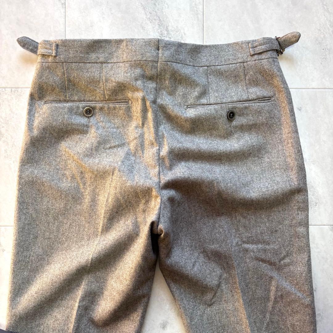 【極美品】GERMANO カノニコ ウールフラノサイドアジャスターパンツ 44