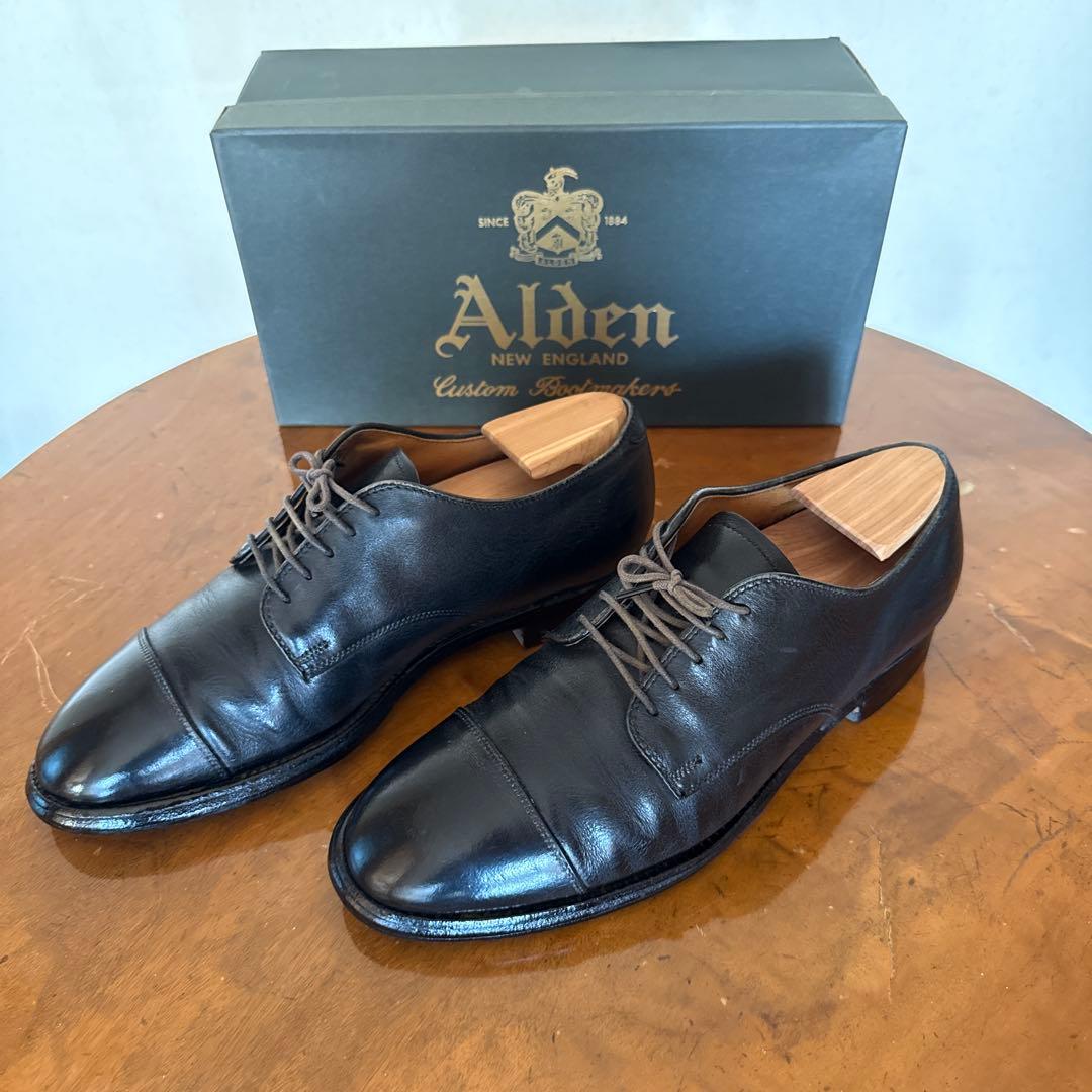 ALDEN ストレートチップ　BLACK CALF LEATHER SOLE