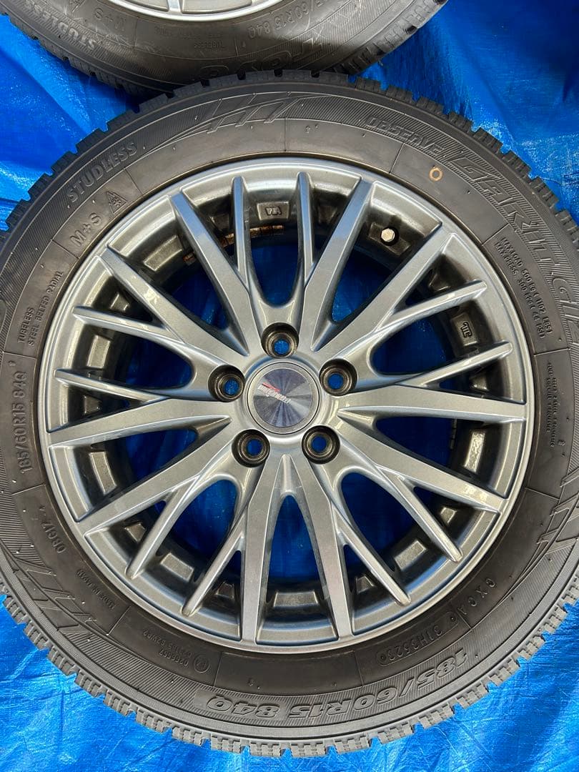 185/60R15 スタッドレス4本セット　シエンタ等に！2023年製造　バリ山
