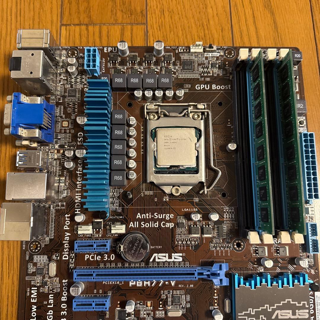 PBH77-V + CORE i7-3770/16gbメモリセット
