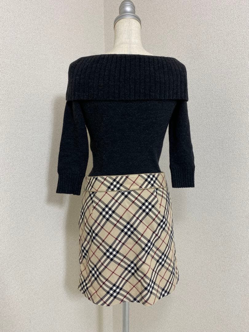 BURBERRY BLUE LABEL オフショルダー ワンピース ベルト