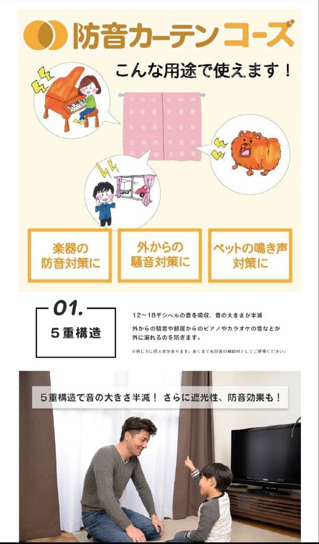 防音カーテンコーズ　110×200 　2枚組