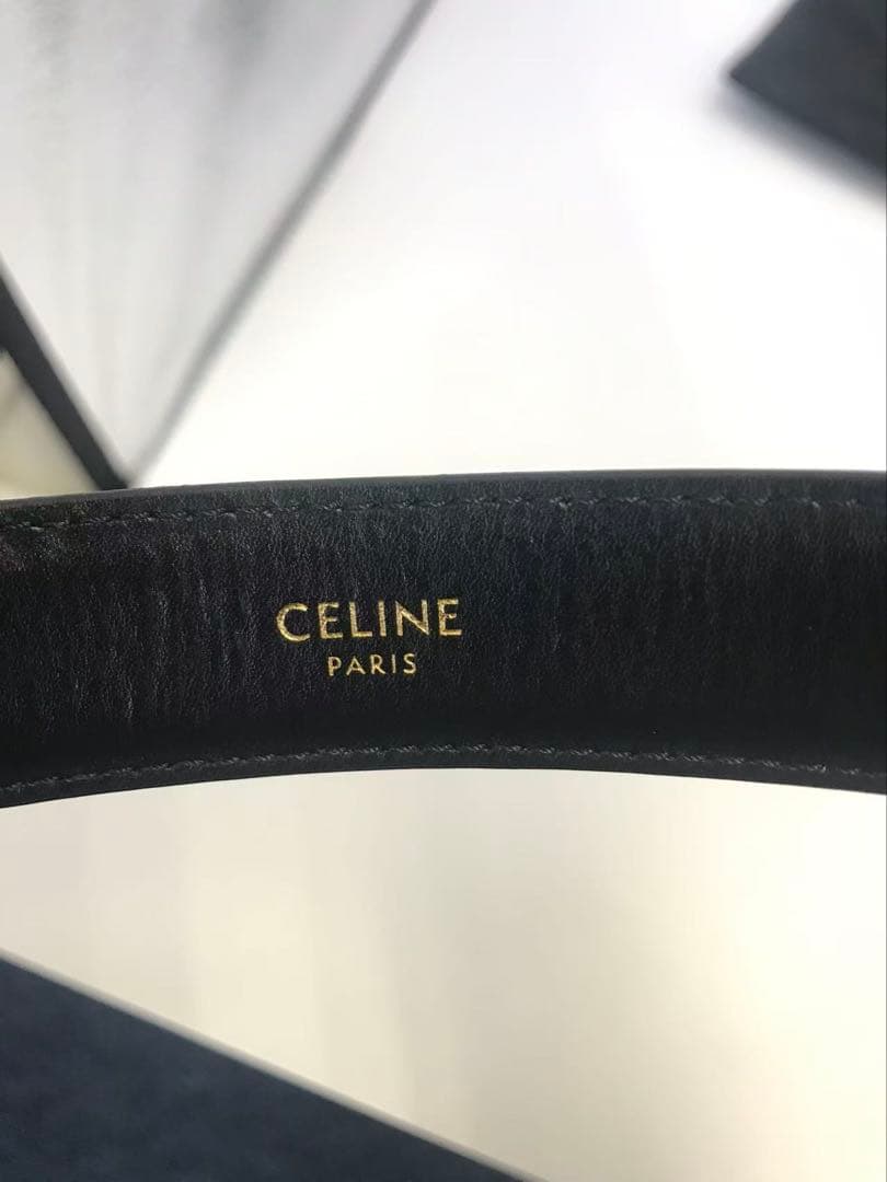セリーヌ ベルト トリオンフ ゴールド金具 黒サイズ70 レザー保存袋