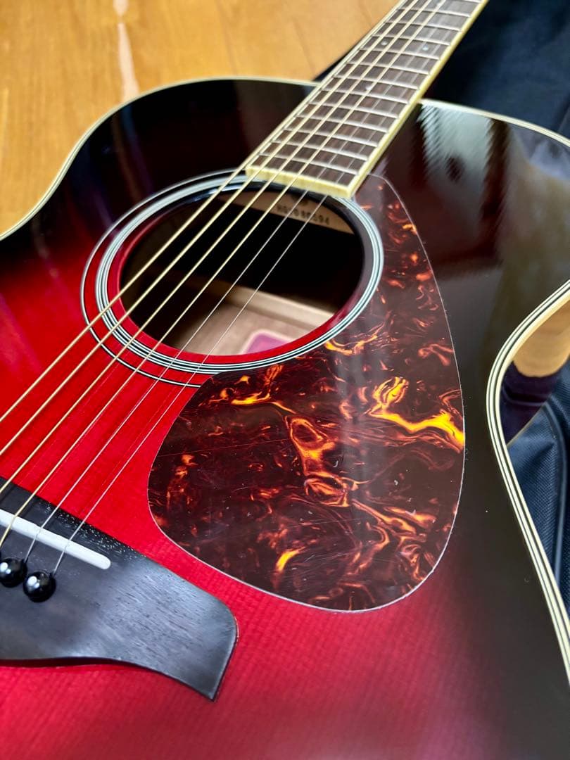 Yamaha アコースティックギター レッドグラデーション☆花☆