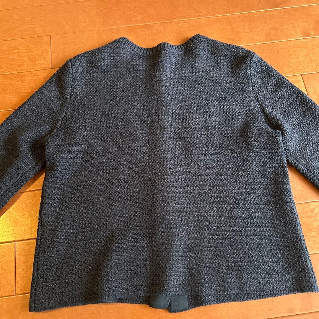 ソージュ soeju 鹿の子ニットカーディガン　ネイビー