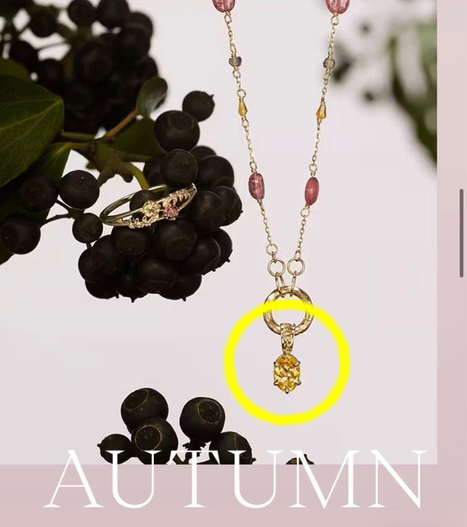 agete アガット　四季　秋　K10 トパーズ　ネックレス　チャーム