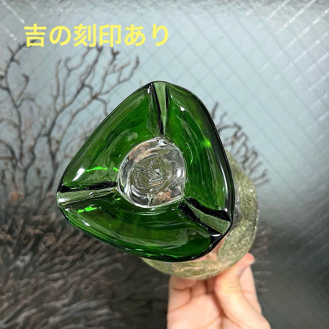 骨董　琉球ガラス　沖縄ガラス　現代の名工　稲嶺盛吉　希少　脚付　ゴブレット１客