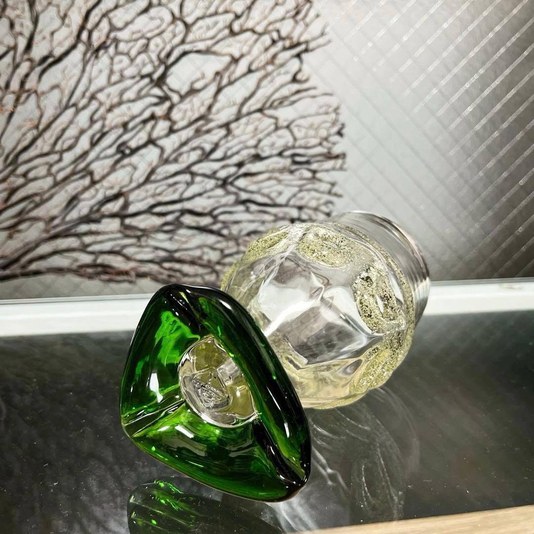 骨董　琉球ガラス　沖縄ガラス　現代の名工　稲嶺盛吉　希少　脚付　ゴブレット１客