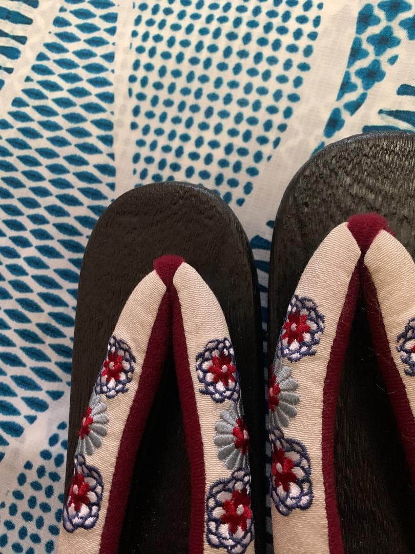 画像の帯の色違い 赤グラデ 帯付き◆◆ノー皺加工最高級カルキュロ◆碧玉波浴衣