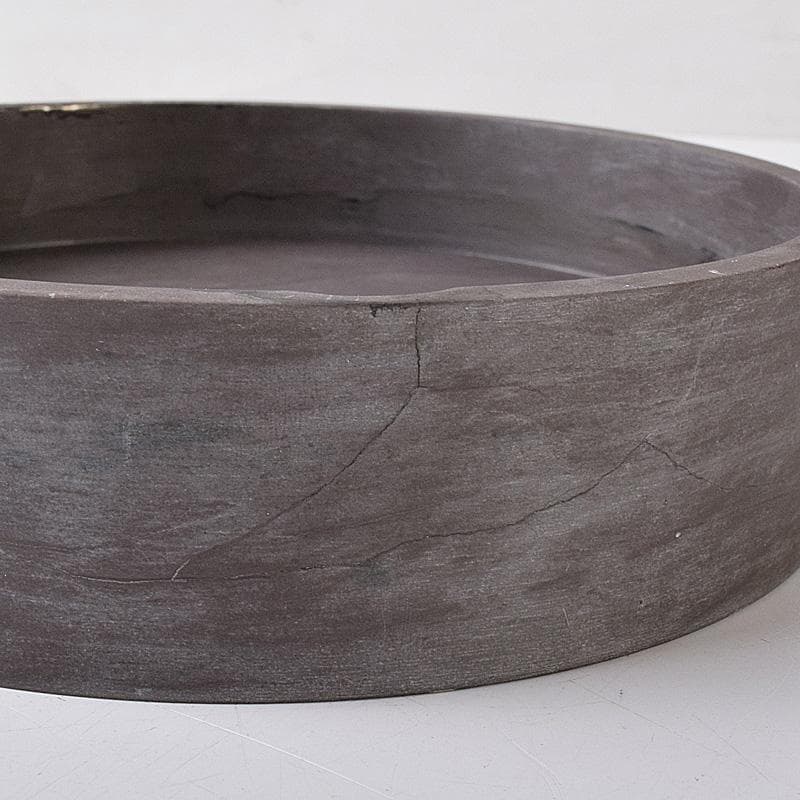 たまご中国　書道具　端渓硯　圓硯　唐木蓋付　C　7575