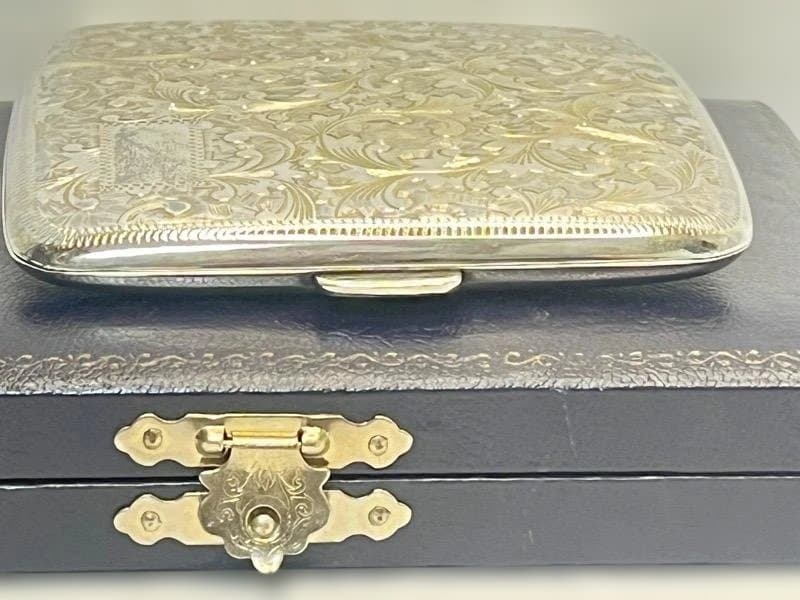 シルバー 950 純銀製 シガレットケース アンティーク　タバコケース
