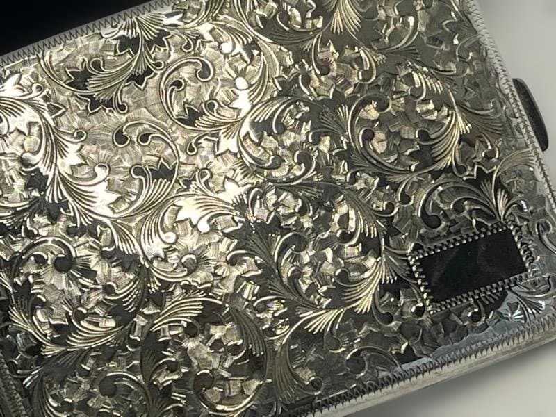 シルバー 950 純銀製 シガレットケース アンティーク　タバコケース