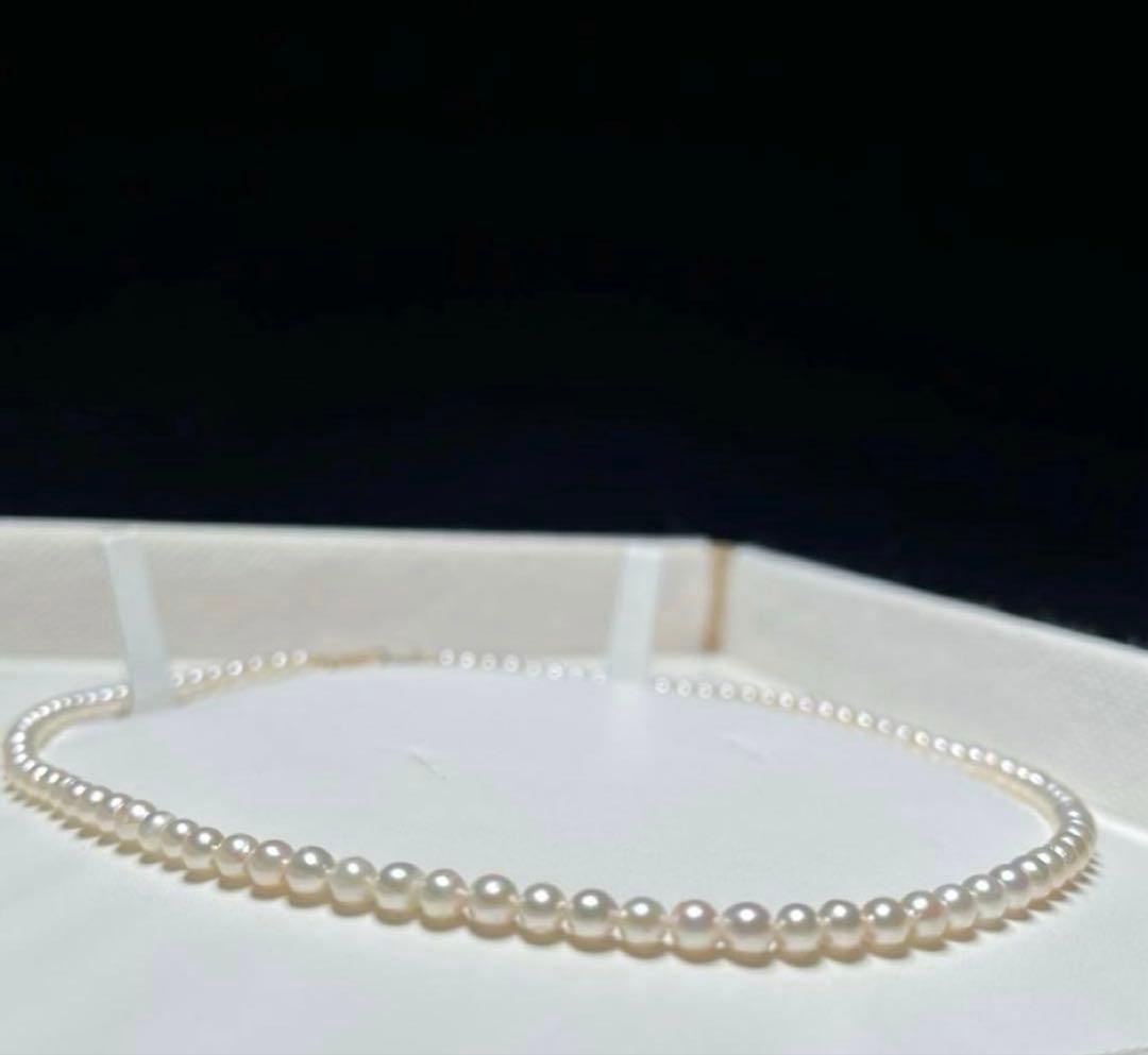 k18 アコヤベビーパール 花珠級のテリ巻き あこや 3.4〜4.0㎜ M679