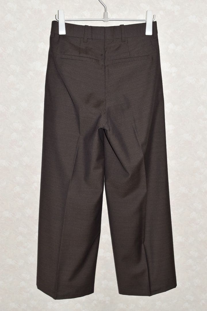 25AW COS プリーツウールワイドレッグパンツ ダークブラウン size42