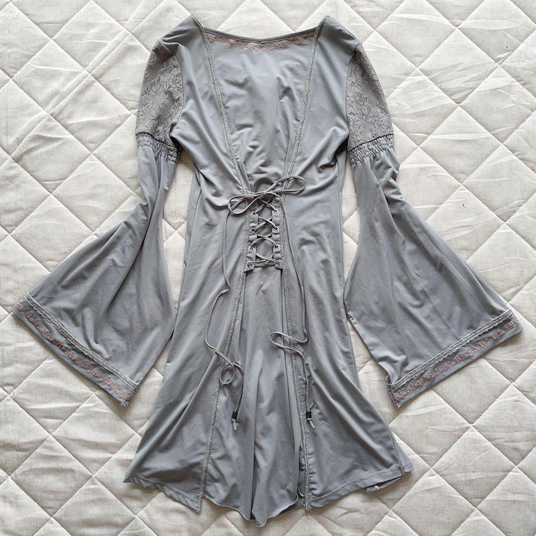 00s ozz croce wish core 姫袖レースアップワンピース