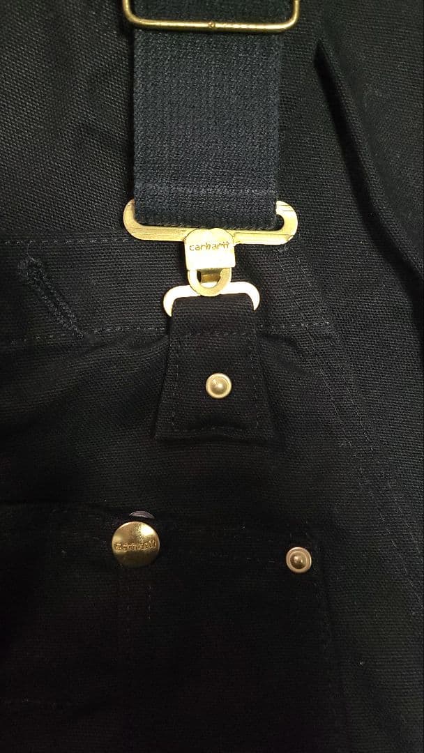 MADE IN USA製 Carhartt ダブルニー オーバーオール ブラック