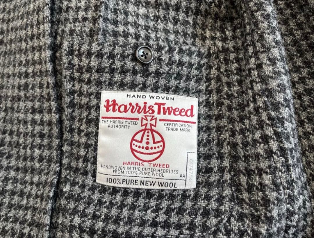 バーニーズニューヨーク ハリスツイード 千鳥格子 段返り3B ジャケット