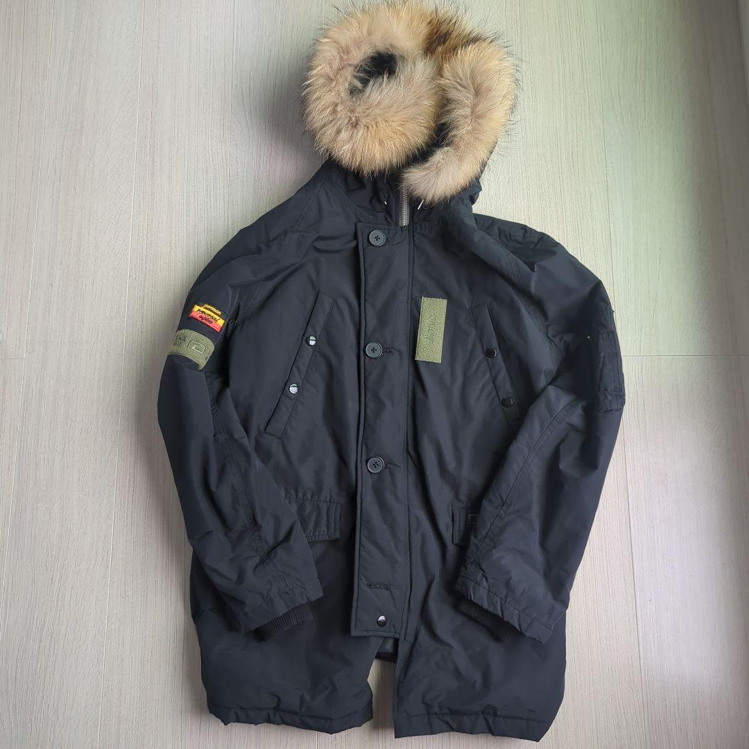 rvddw N3B風取り外可能ファー付きコート L