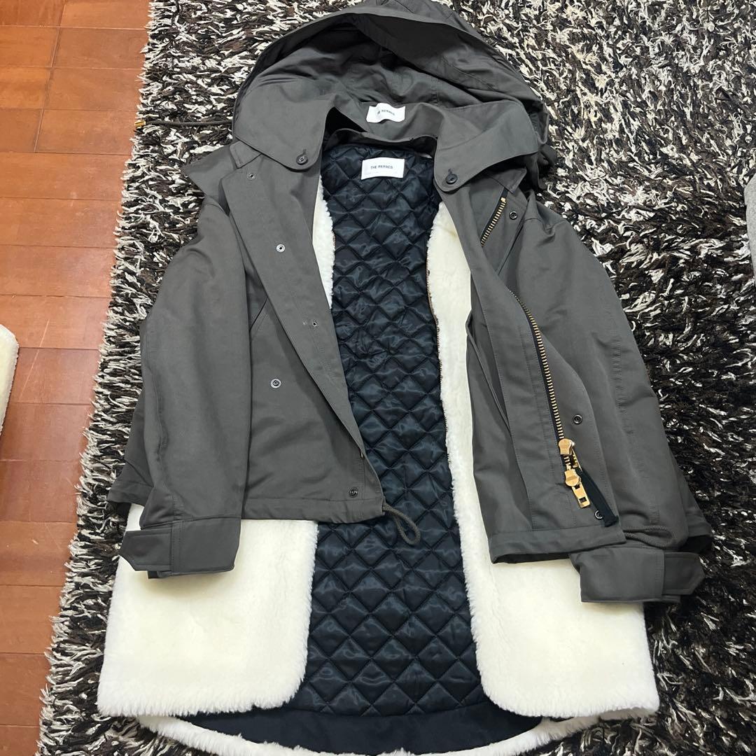 THE RERACS フード付きモッズコート グレー