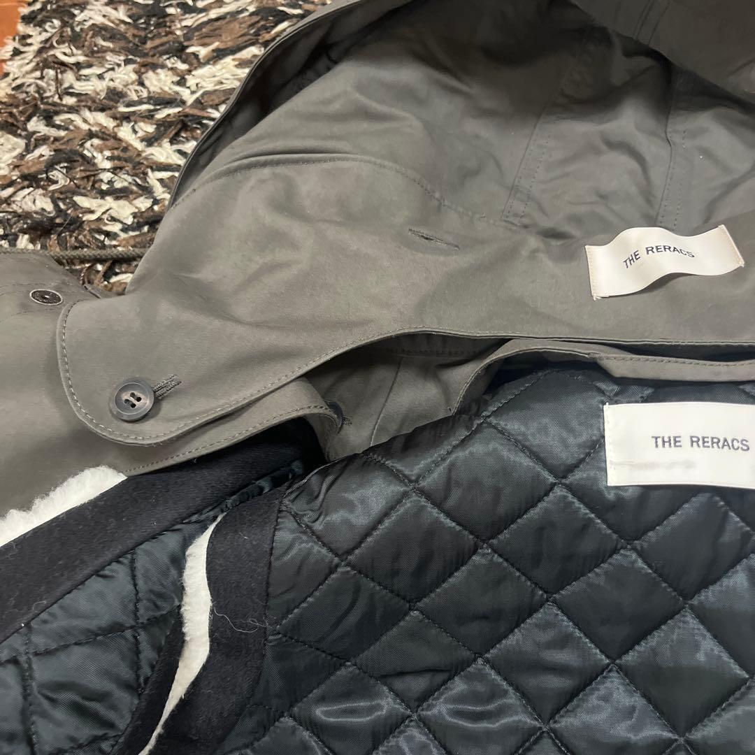 THE RERACS フード付きモッズコート グレー