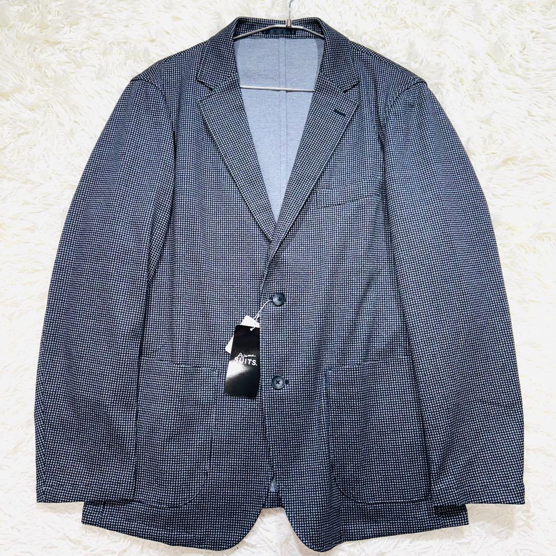 【未使用タグ付】パジャマスーツプリントジャージセット 千鳥格子 グレーゆったりL