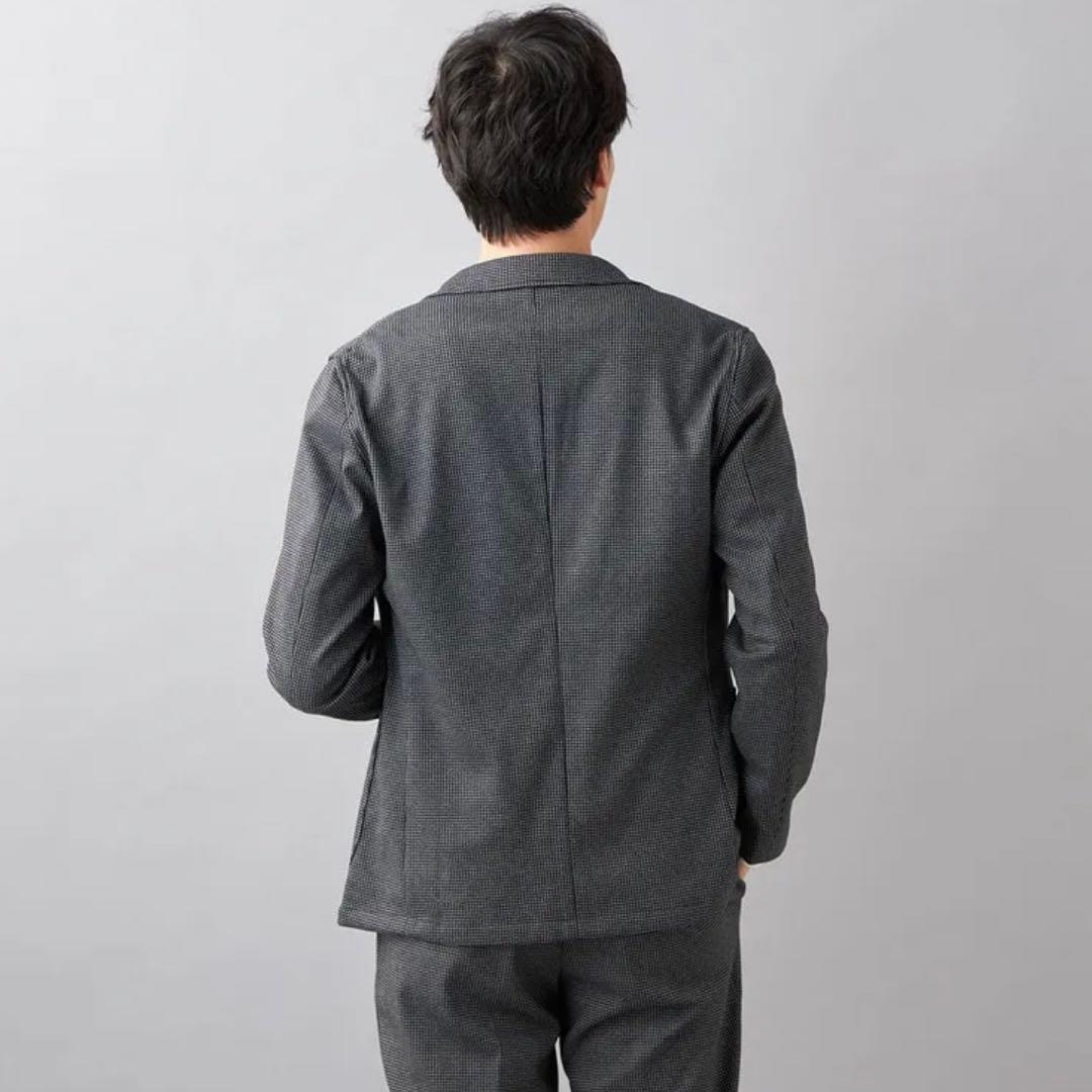 【未使用タグ付】パジャマスーツプリントジャージセット 千鳥格子 グレーゆったりL