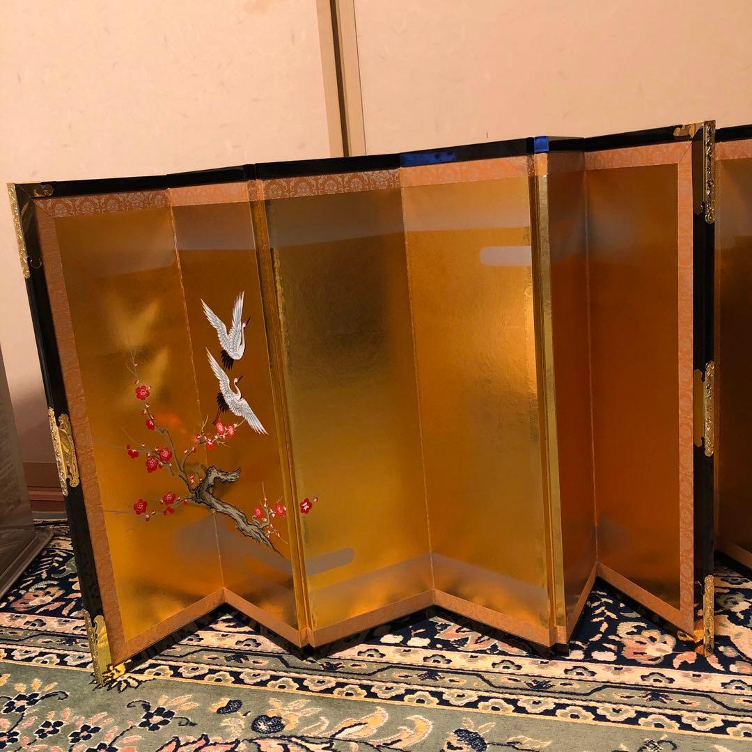 お雛様屏風　松、梅、鶴特大