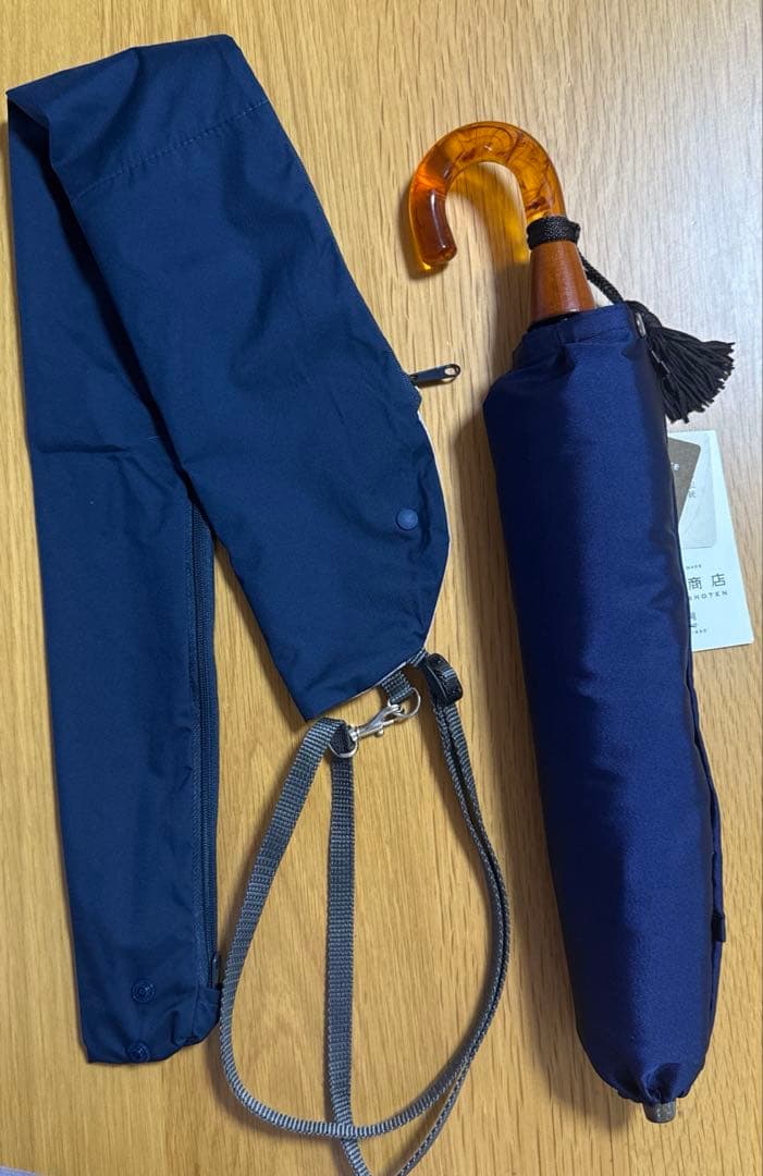 55ｃｍ 甲州織両面 無地 雨晴兼用 べっ甲風手元 ２段折りたたみ傘 小宮商店