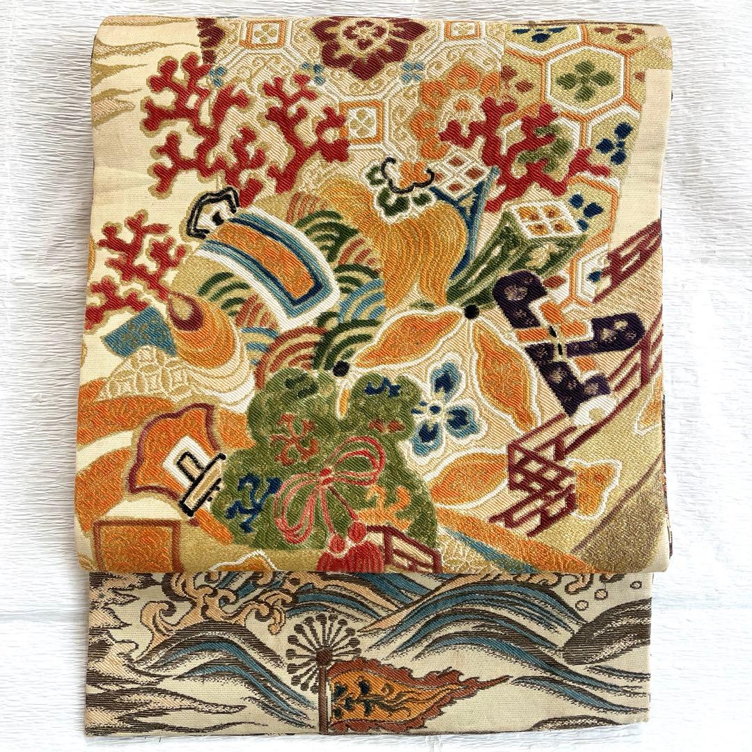 正絹　豪華な丸帯　引き抜き　リバーシブル