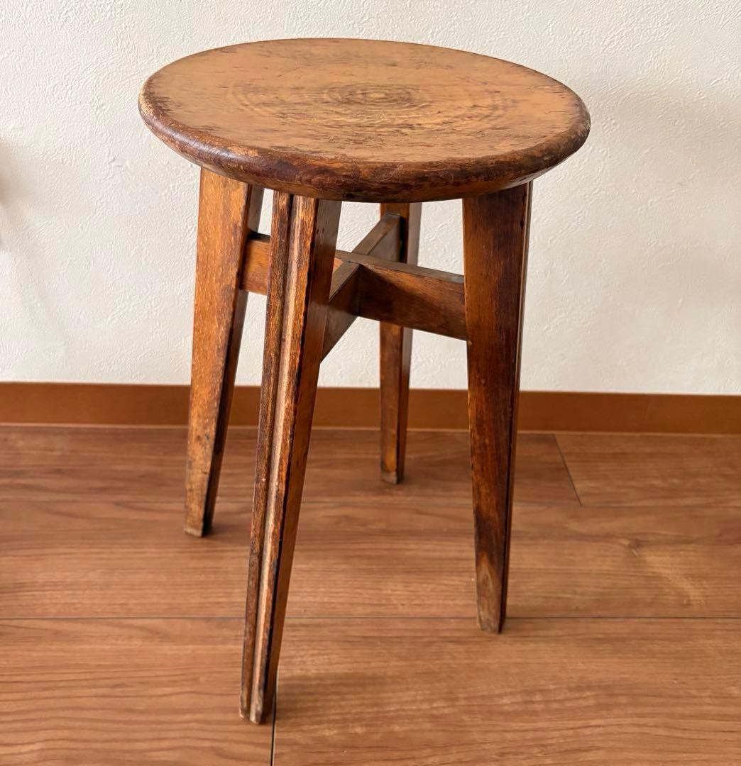 古家具　木製スツール　ヴィンテージ アンティーク　椅子　インテリア　花台