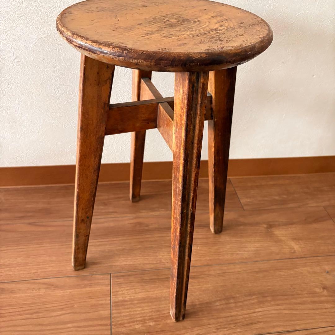 古家具　木製スツール　ヴィンテージ アンティーク　椅子　インテリア　花台