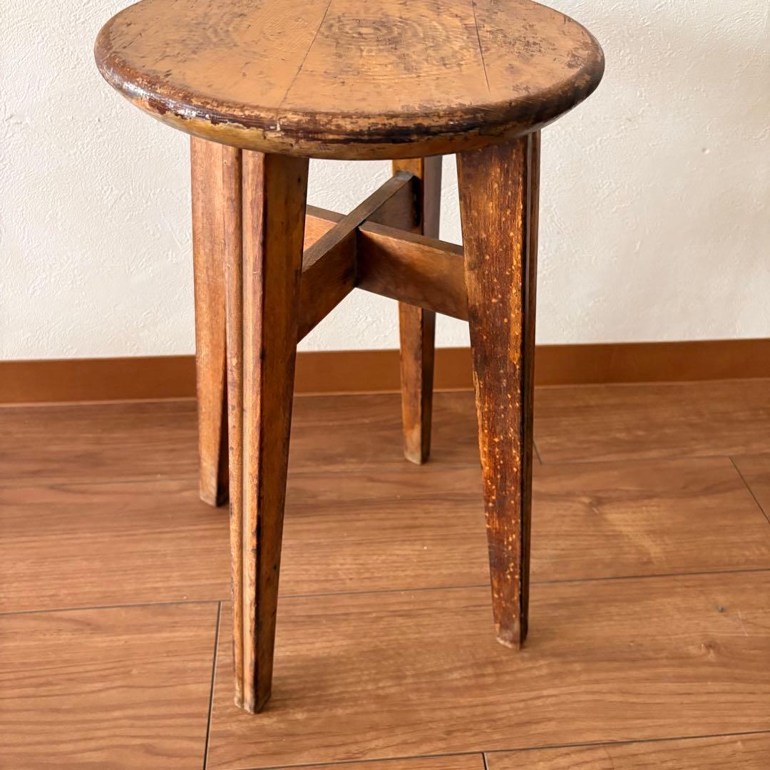 古家具　木製スツール　ヴィンテージ アンティーク　椅子　インテリア　花台