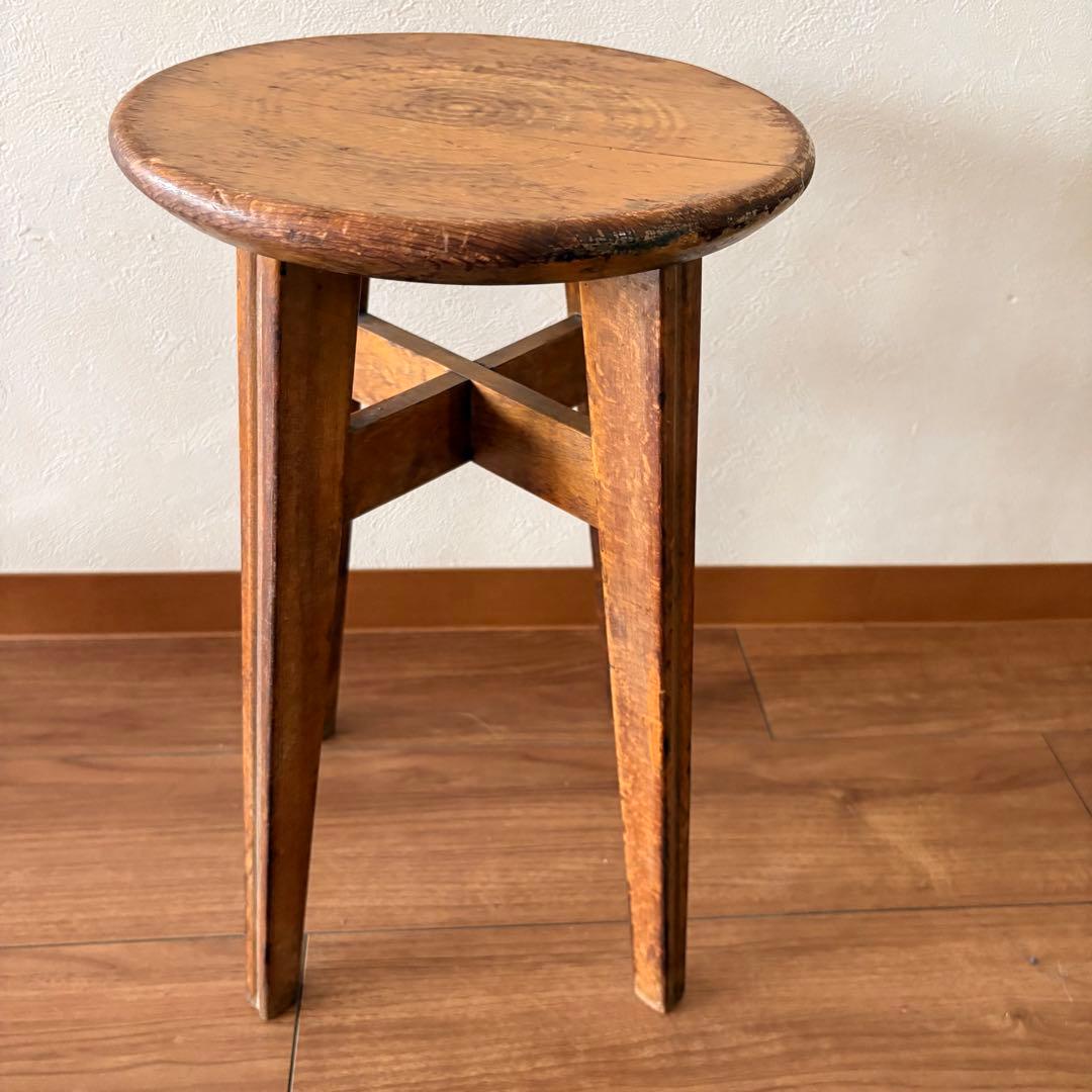 古家具　木製スツール　ヴィンテージ アンティーク　椅子　インテリア　花台