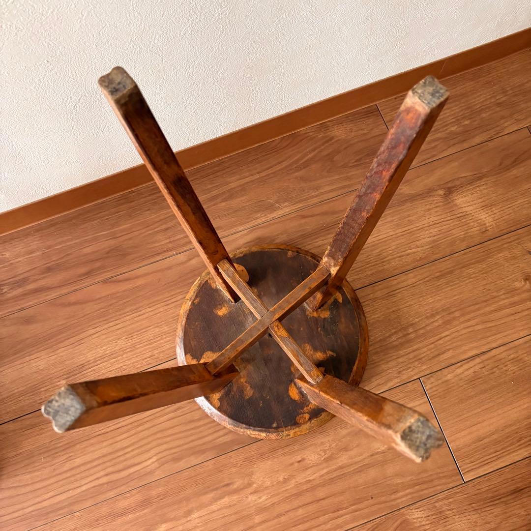 古家具　木製スツール　ヴィンテージ アンティーク　椅子　インテリア　花台