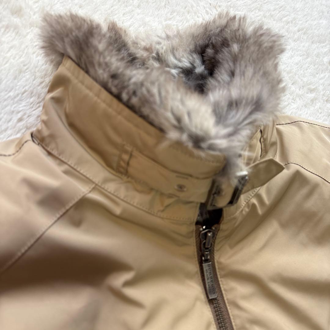 【Ｌサイズ】バーバリーブラックレーベル 中綿 ジャケット ラビットファー