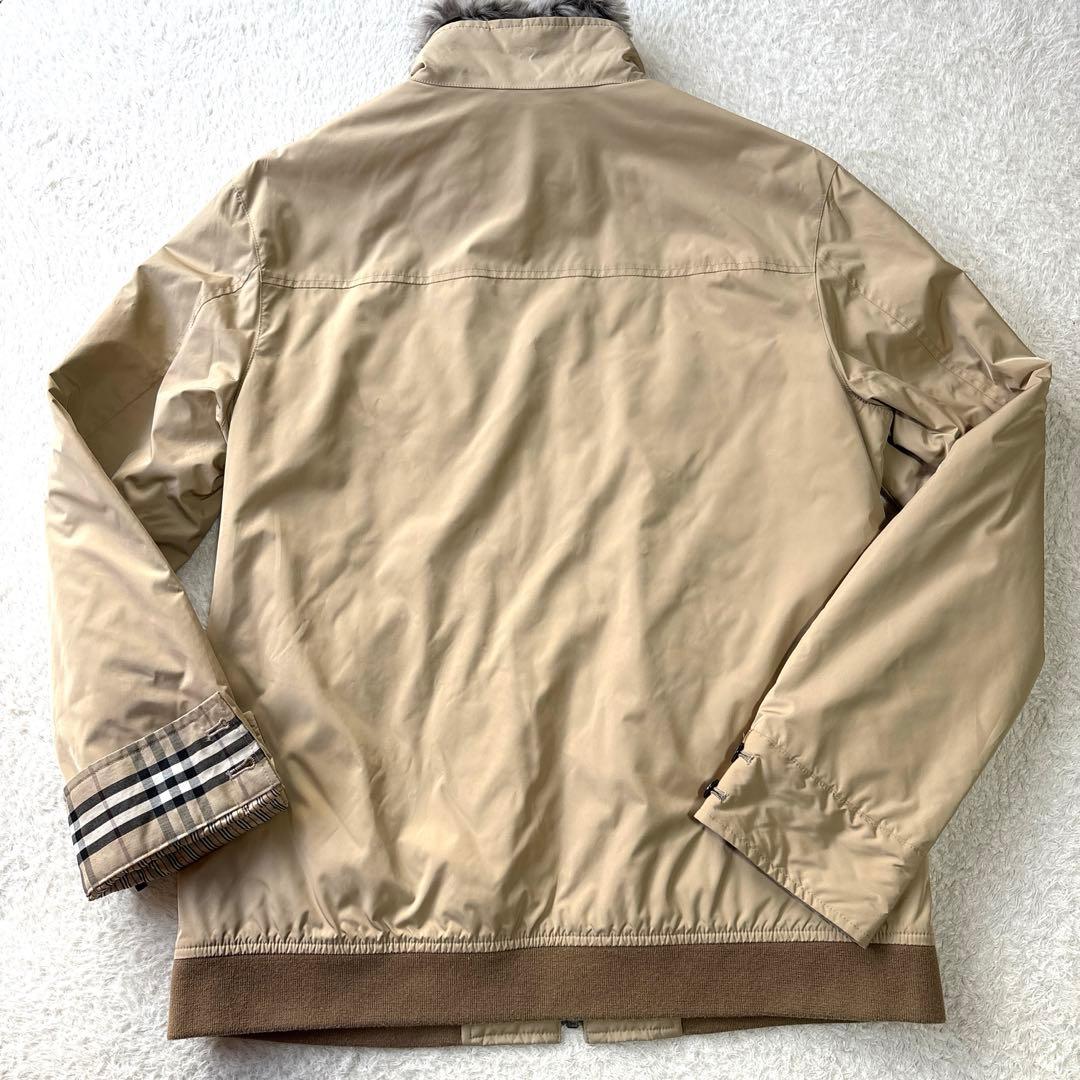 【Ｌサイズ】バーバリーブラックレーベル 中綿 ジャケット ラビットファー