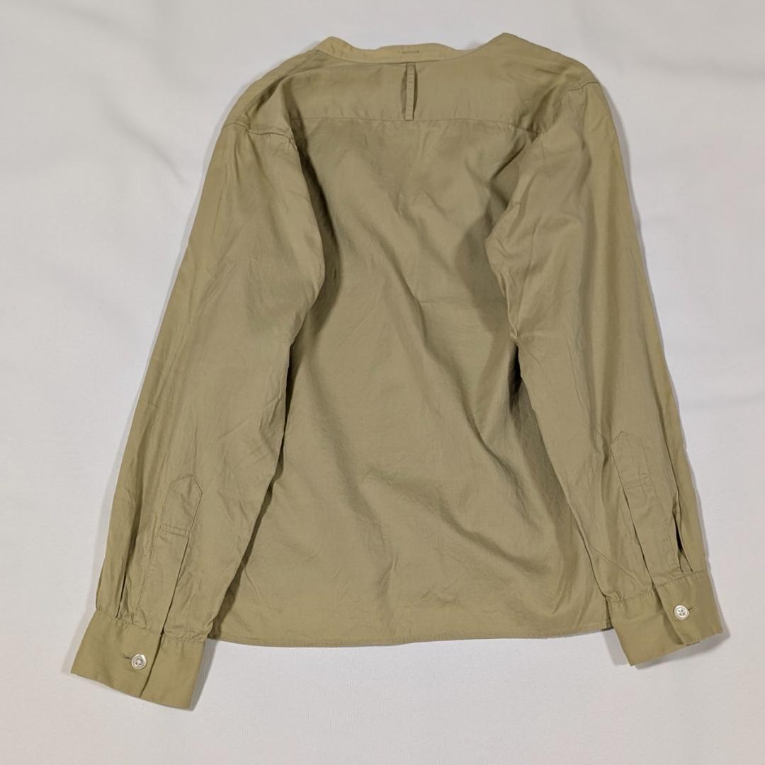 美品✨️マーガレットハウエル コットンシルク バンドカラー ライトグリーン1