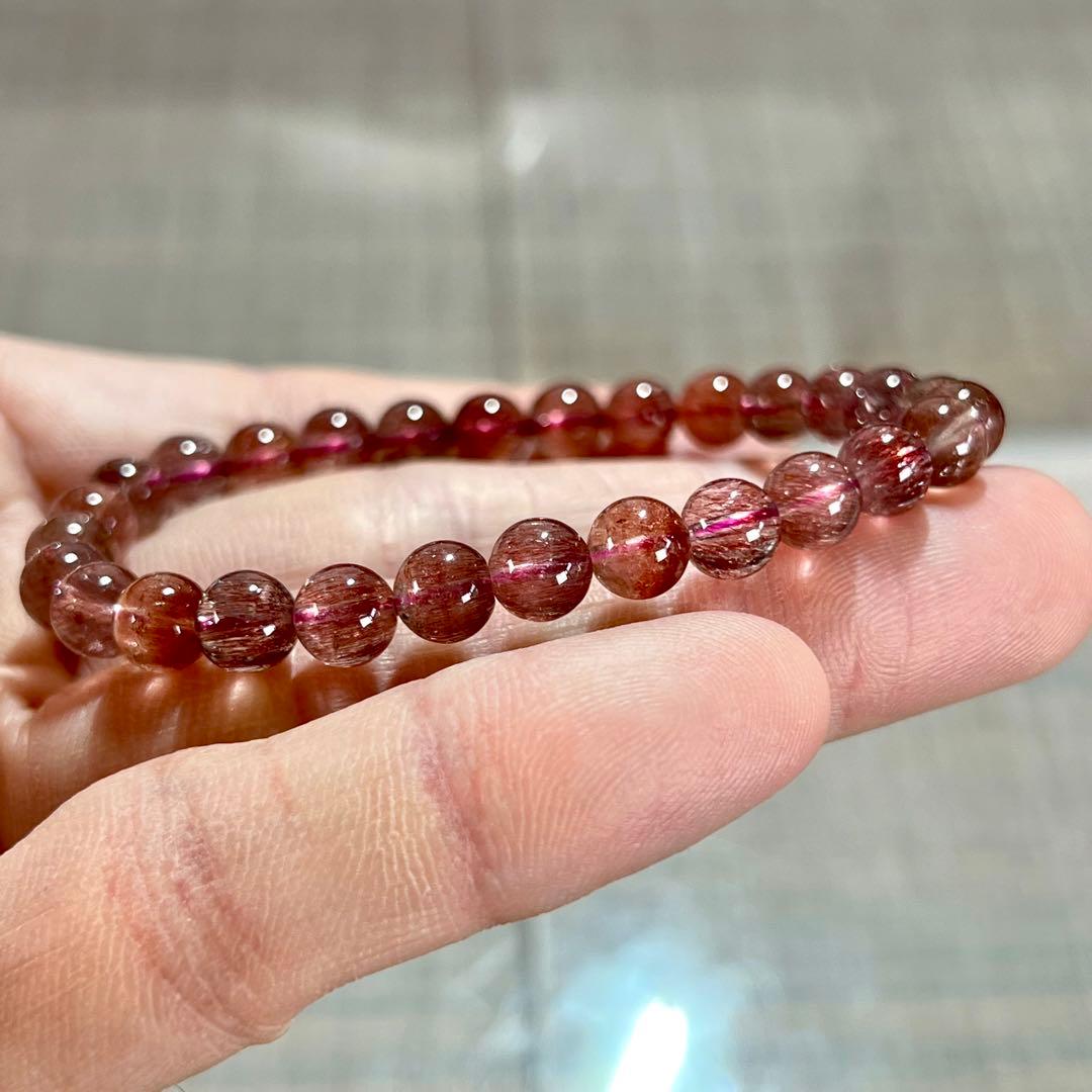 最高級　スーパーセブンブレスレット　レッドレピドクロサイトインクォーツ