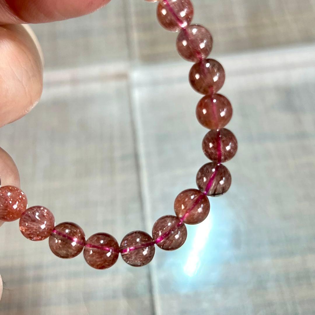 最高級　スーパーセブンブレスレット　レッドレピドクロサイトインクォーツ