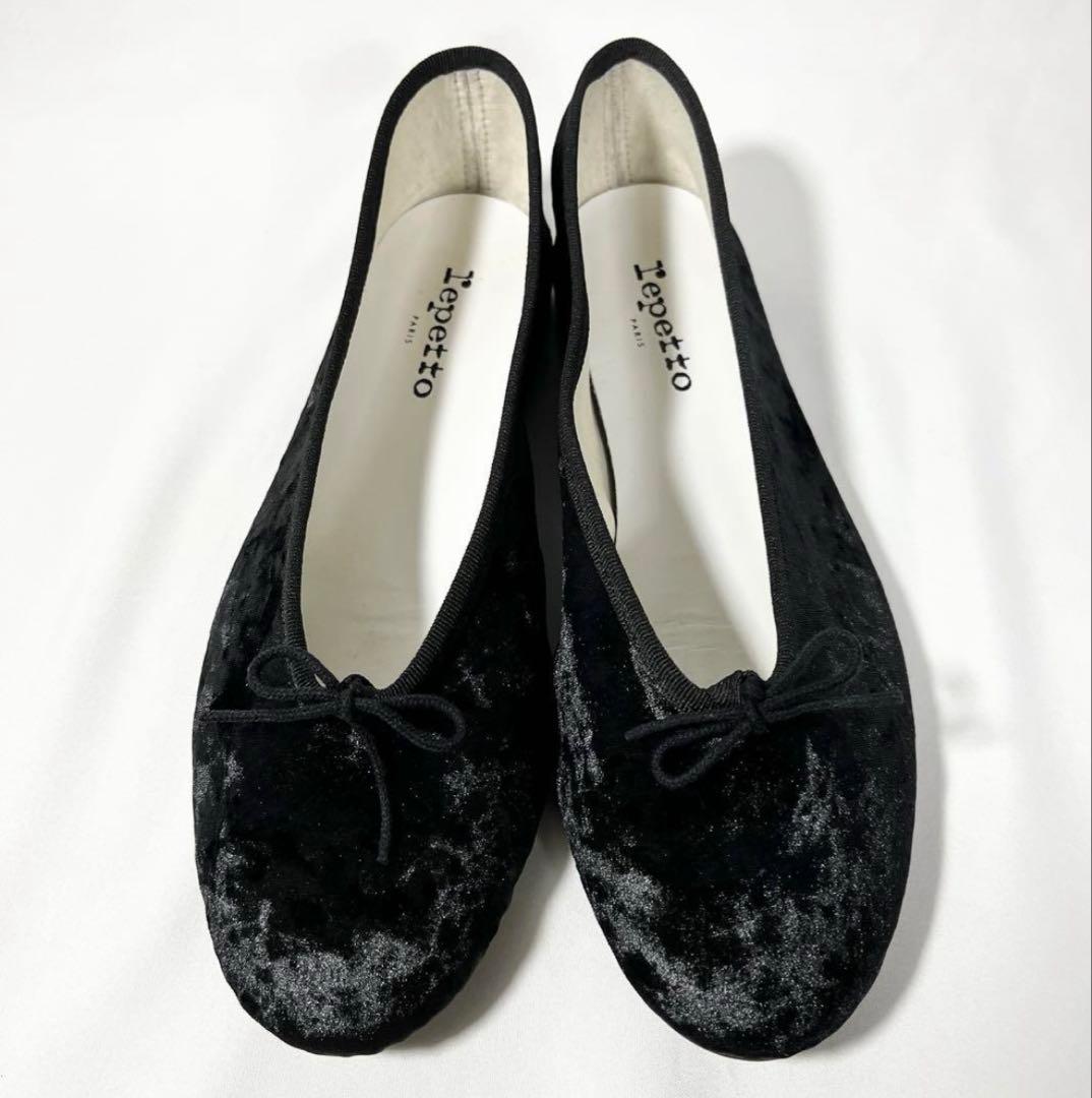 repetto ベルベット ベロア フラットシューズ 24cm
