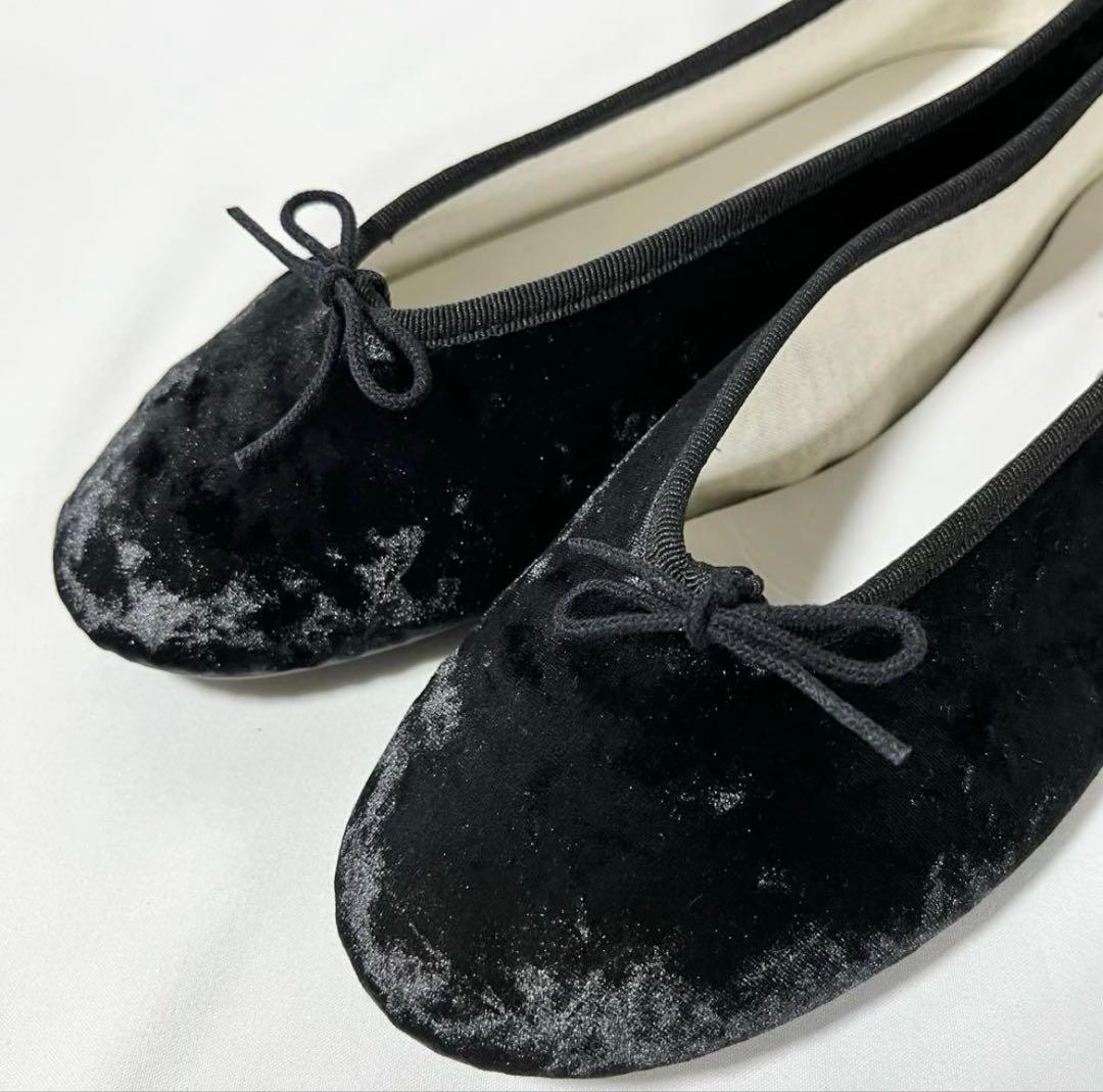 repetto ベルベット ベロア フラットシューズ 24cm