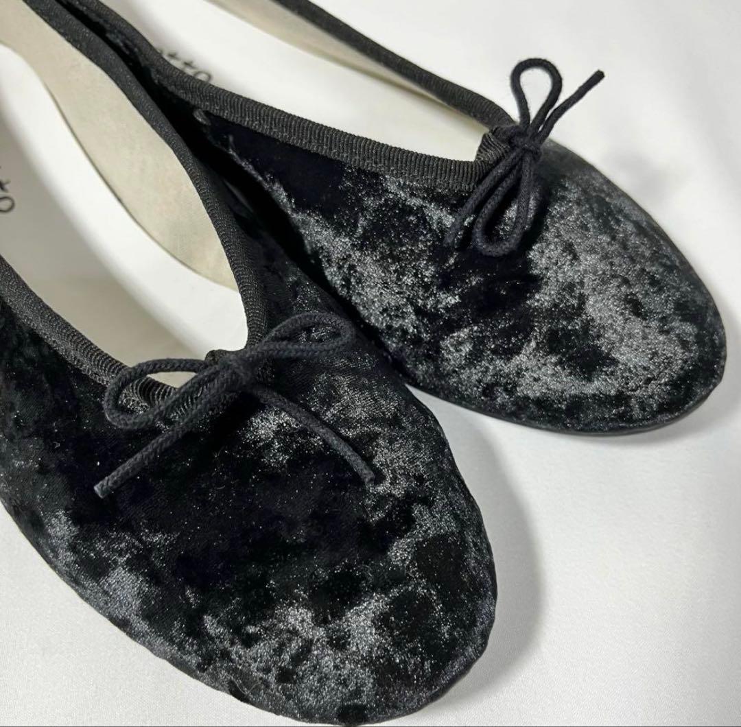 repetto ベルベット ベロア フラットシューズ 24cm