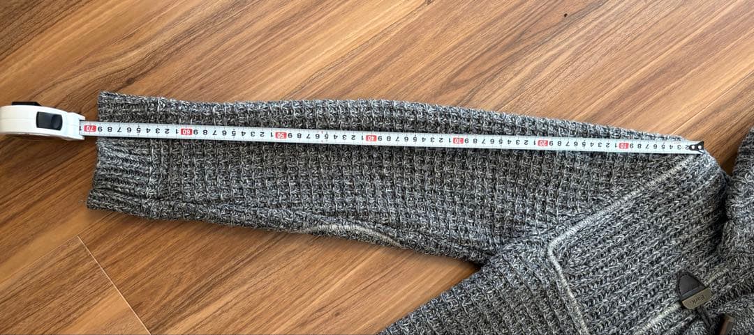 Bark フード付きニットダッフルコート グレー S